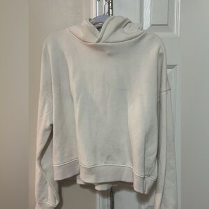 cream forever 21 cropped hoodie
